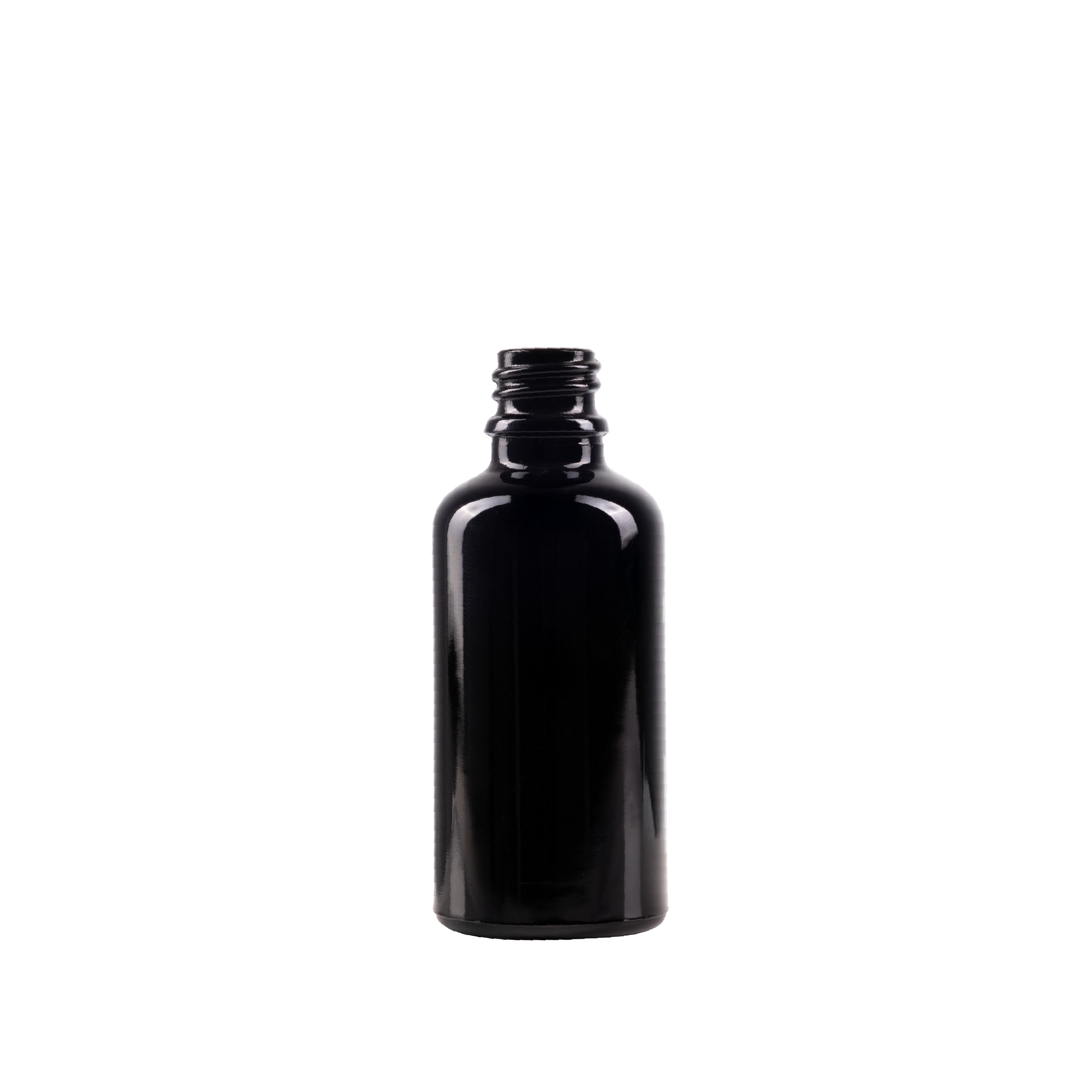 50 ml Black UV Glass Euro Bottle DIN 18 Neck Finish