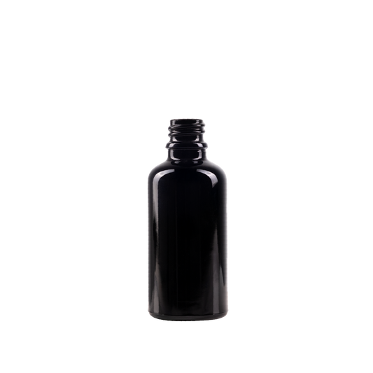 50 ml Black UV Glass Euro Bottle DIN 18 Neck Finish