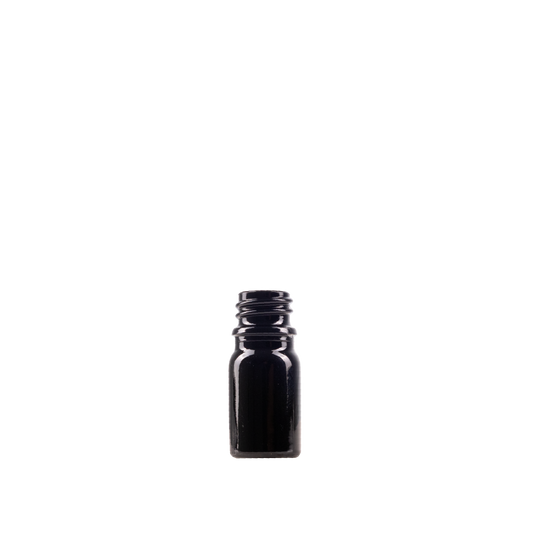 5 ml Black UV Glass Euro Bottle DIN 18 Neck Finish