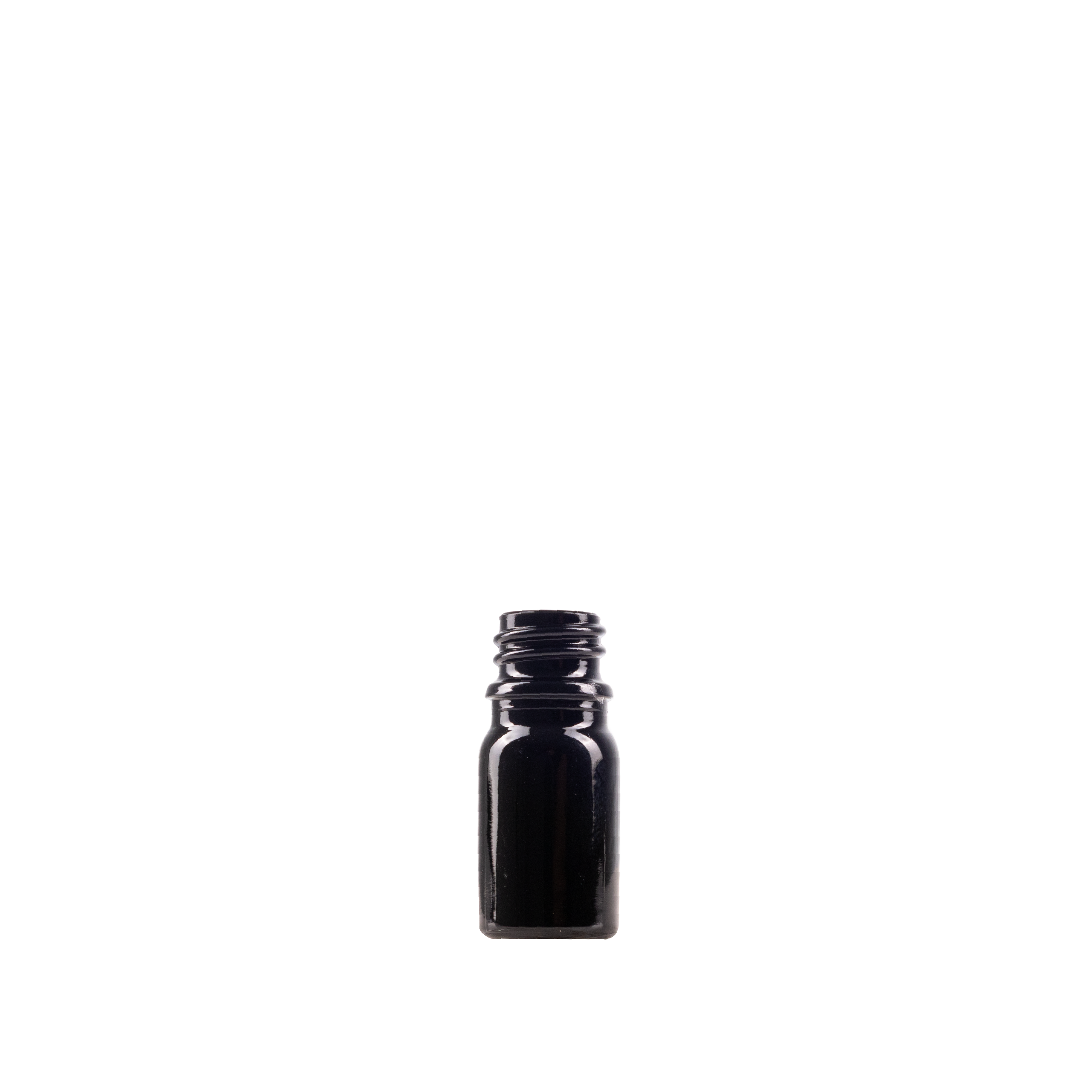 5 ml Black UV Glass Euro Bottle DIN 18 Neck Finish