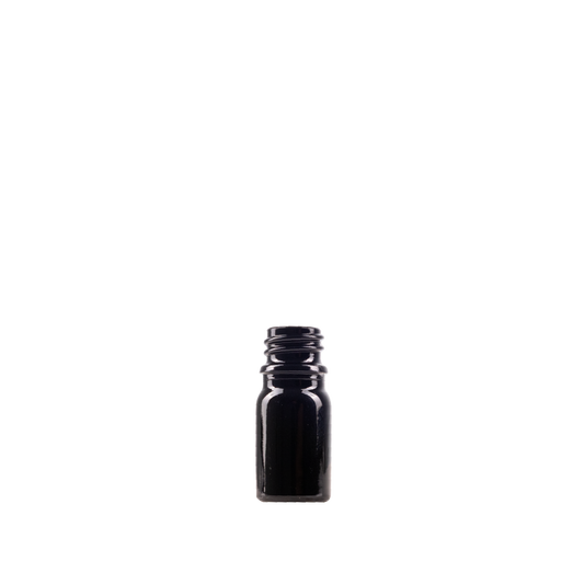 5 ml Black UV Glass Euro Bottle DIN 18 Neck Finish