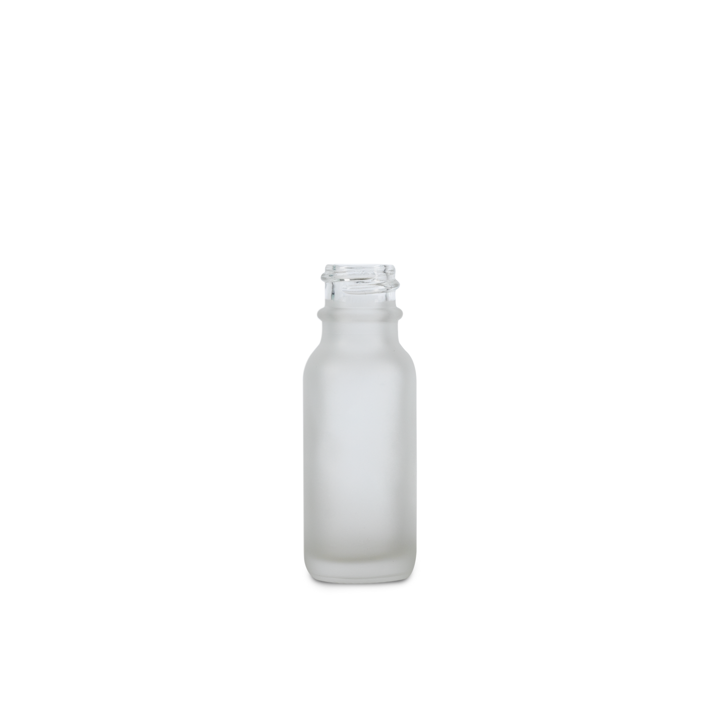 0.5 oz Clear Frosted Glass Boston Round Bottle 18-400 Neck Finish - 24 Pack