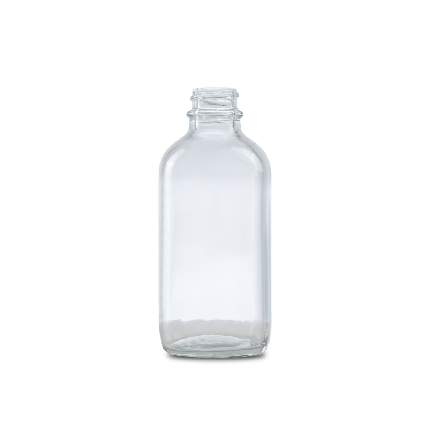 4 oz Clear Glass Boston Round Bottle 22-400 Neck Finish