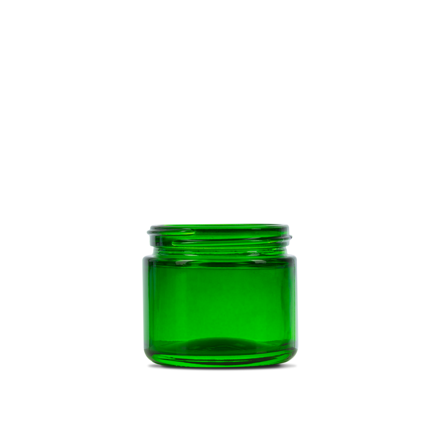 2 oz Green Glass Straight-Sided Round Jar 53-400 Neck Finish