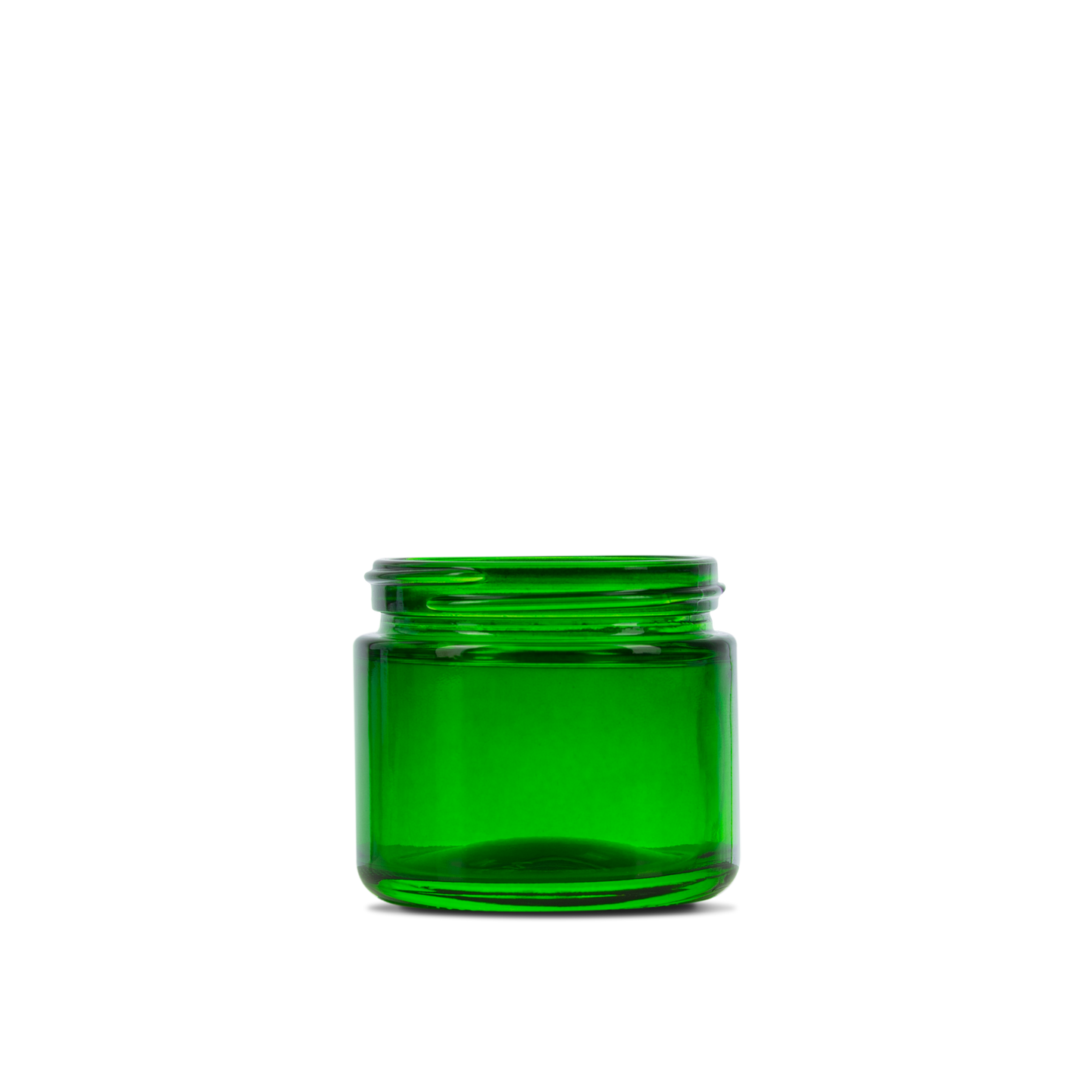 2 oz Green Glass Straight-Sided Round Jar 53-400 Neck Finish - Sample