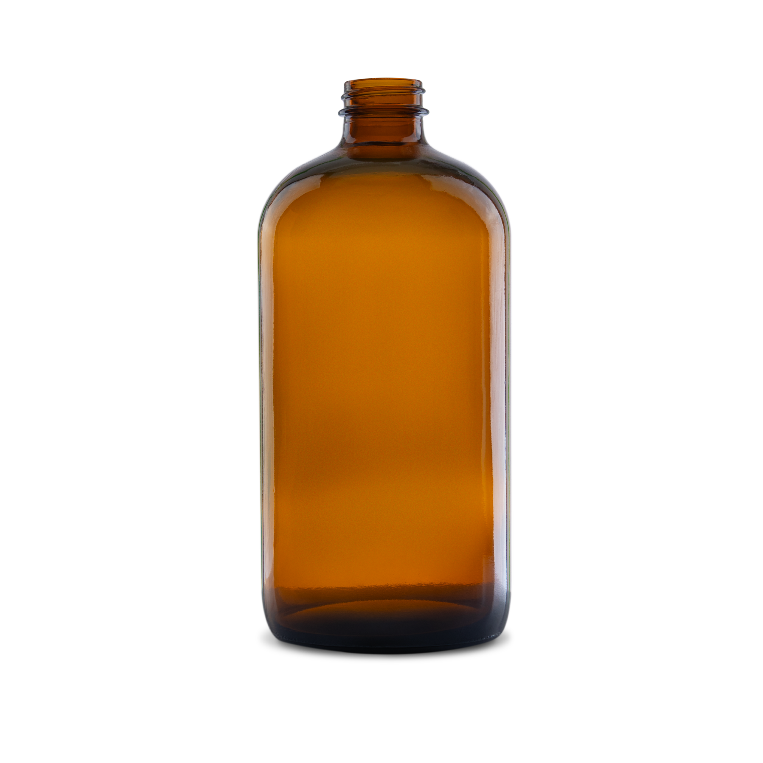 32 oz Amber Glass Boston Round Bottle 33-400 Neck Finish - Sample