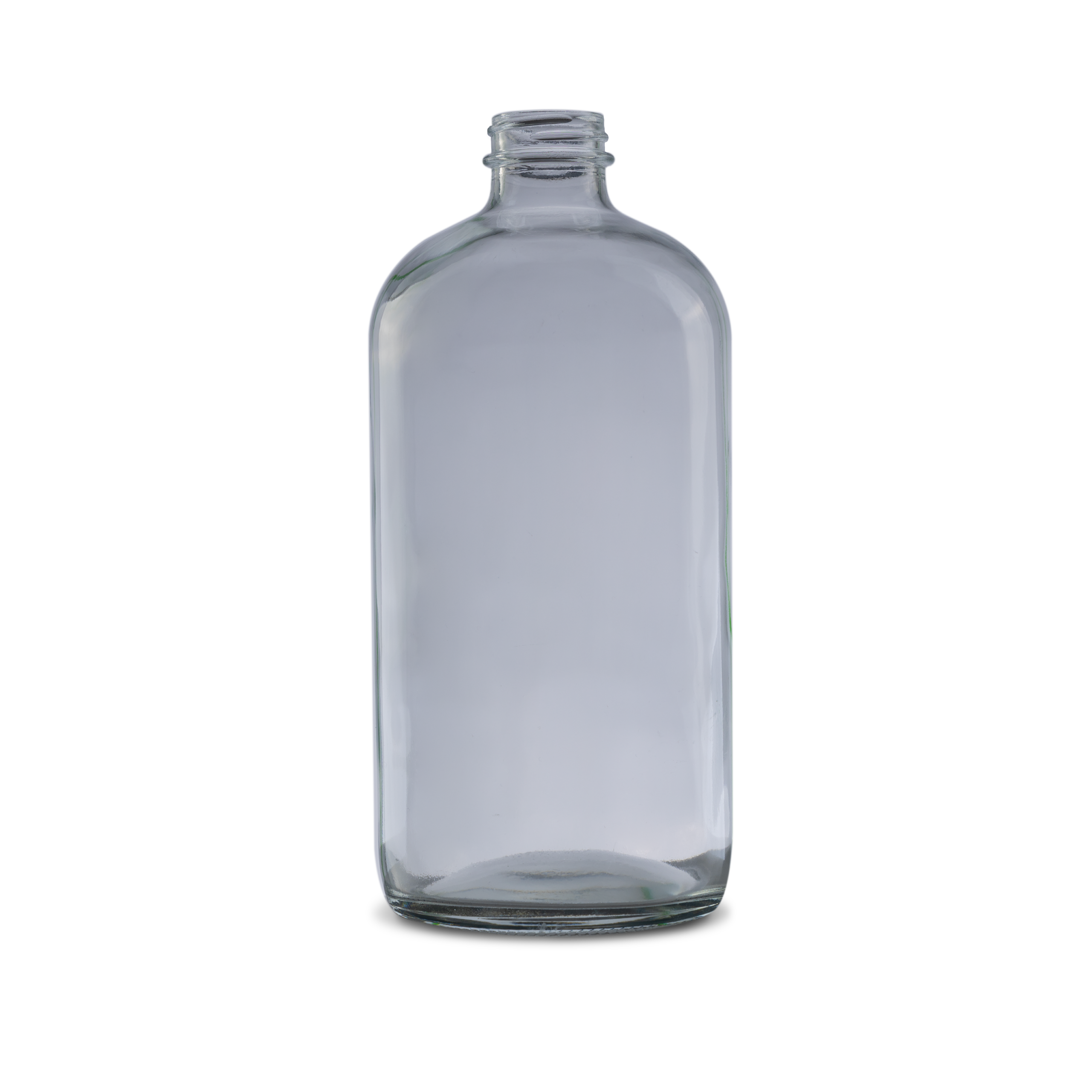 32 oz Clear Glass Boston Round Bottle 28-400 Neck Finish