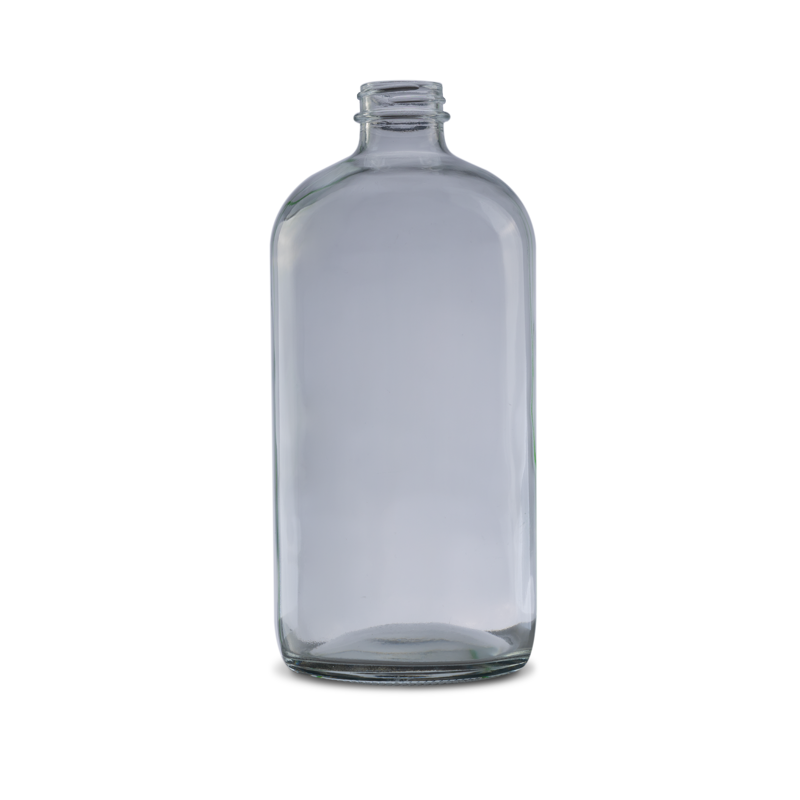 32 oz Clear Glass Boston Round Bottle 28-400 Neck Finish - Sample