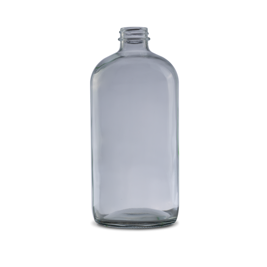 32 oz Clear Glass Boston Round Bottle 28-400 Neck Finish - Sample