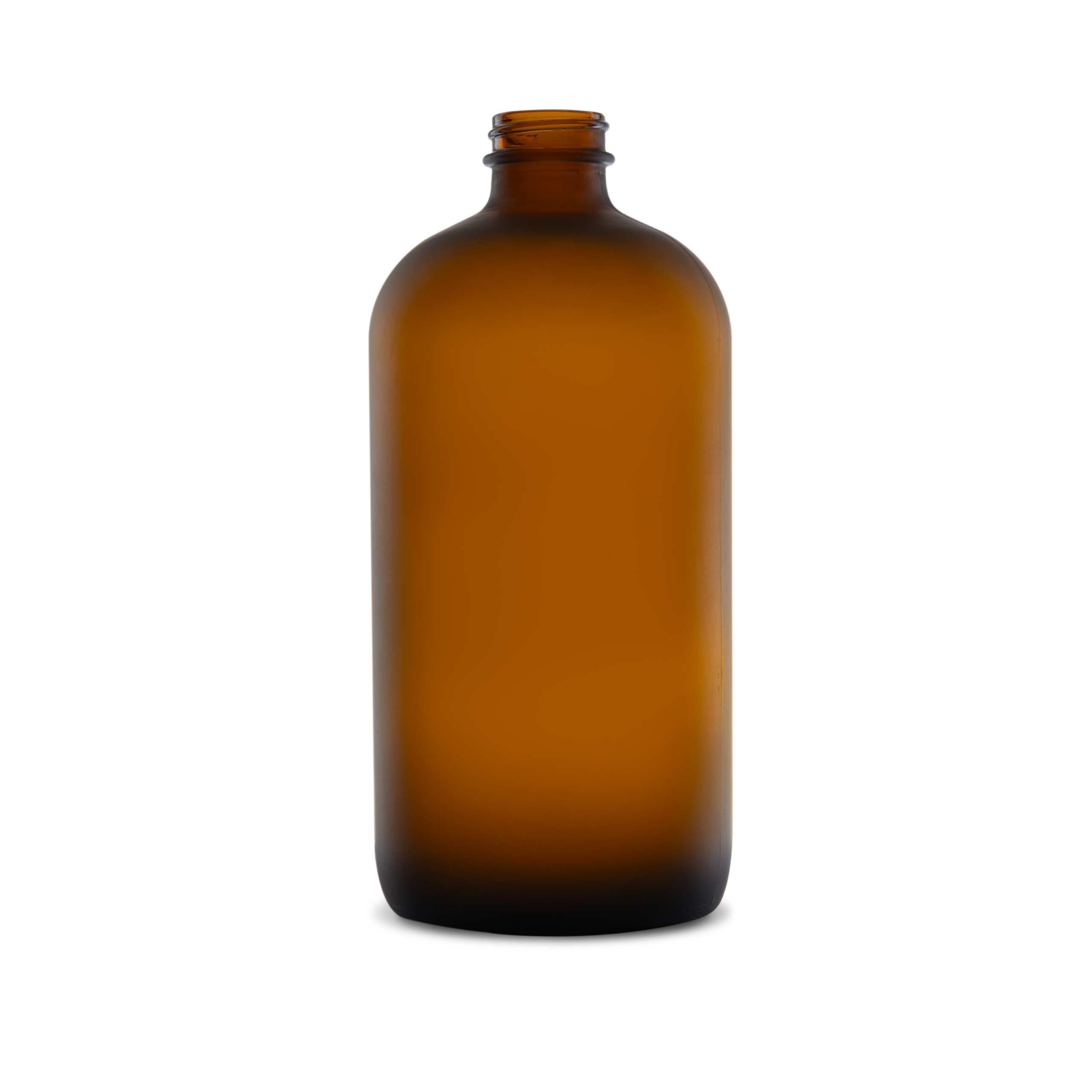 32 oz Amber Frosted Glass Boston Round Bottle 28-400 Neck Finish - Sample