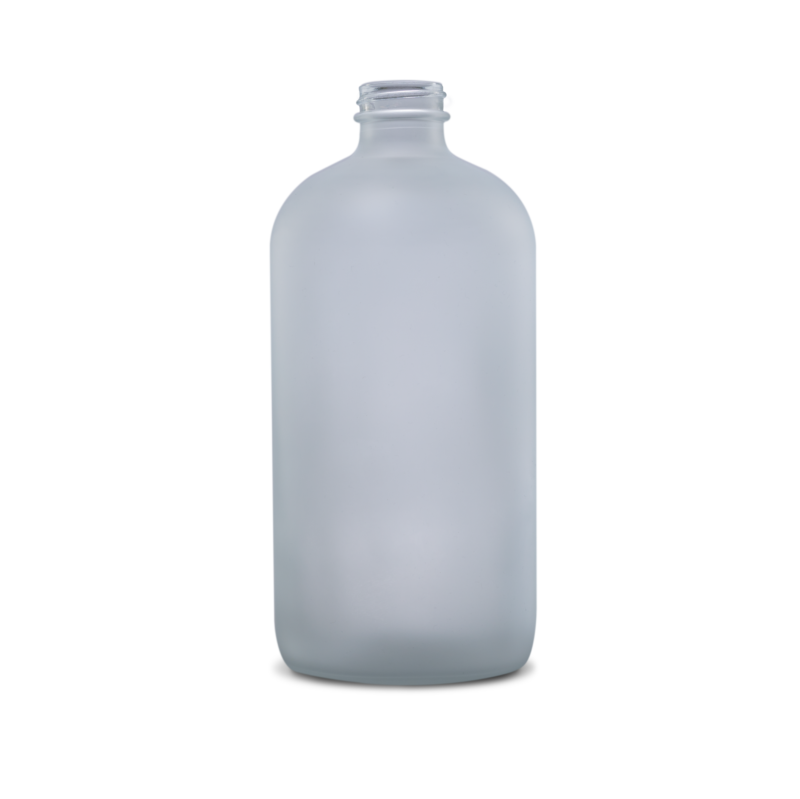 32 oz Clear Frosted Glass Boston Round Bottle 28400 Neck Finish
