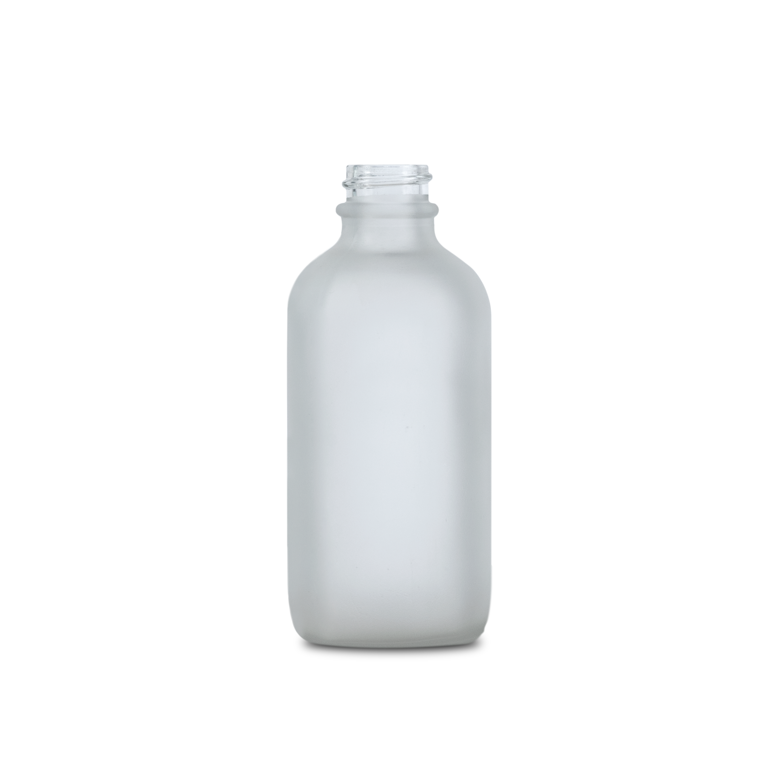 4 oz Clear Frosted Glass Boston Round Bottle 22-400 Neck Finish - Sample