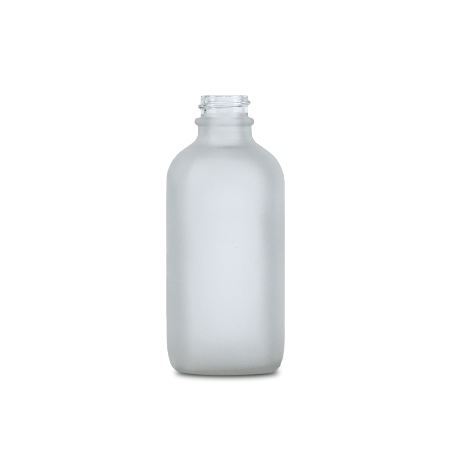 4 oz Clear Frosted Glass Boston Round Bottle 22-400 Neck Finish - Sample