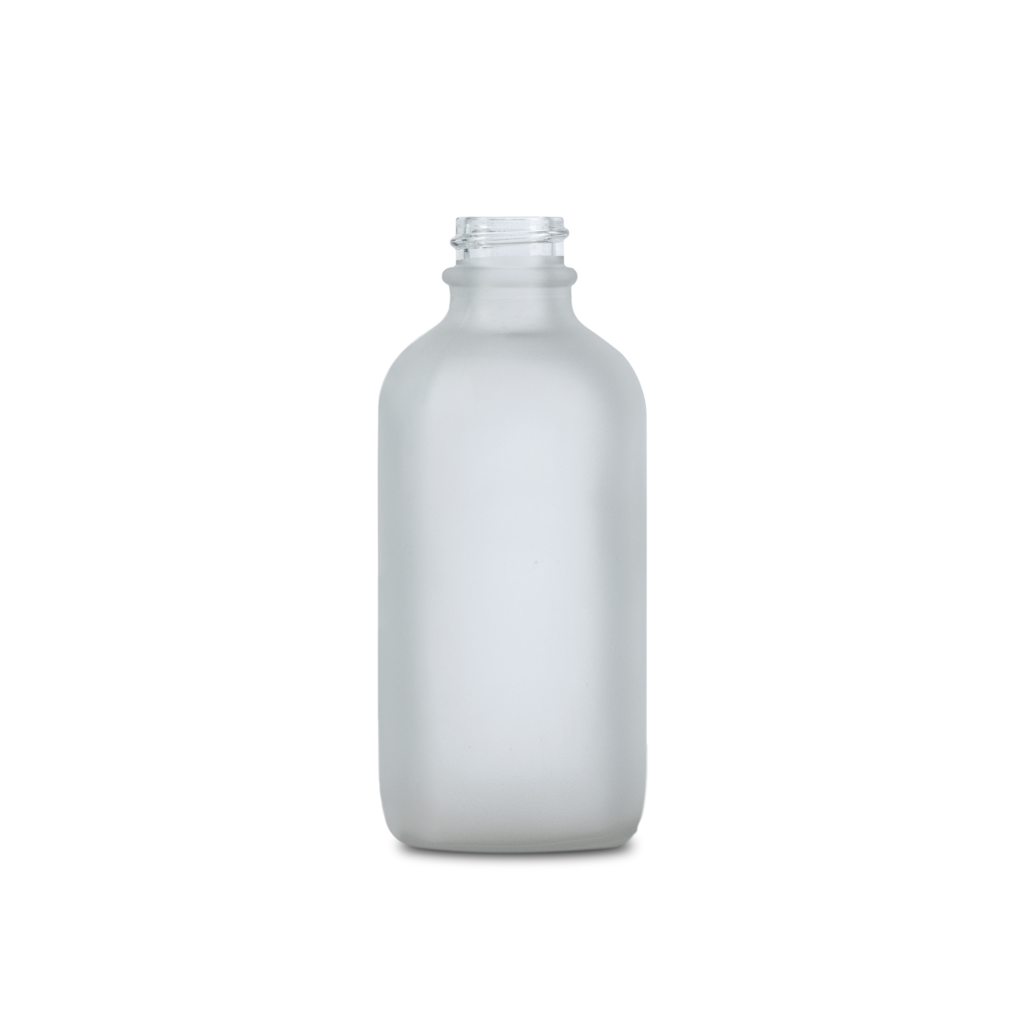 4 oz Clear Frosted Glass Boston Round Bottle 22-400 Neck Finish