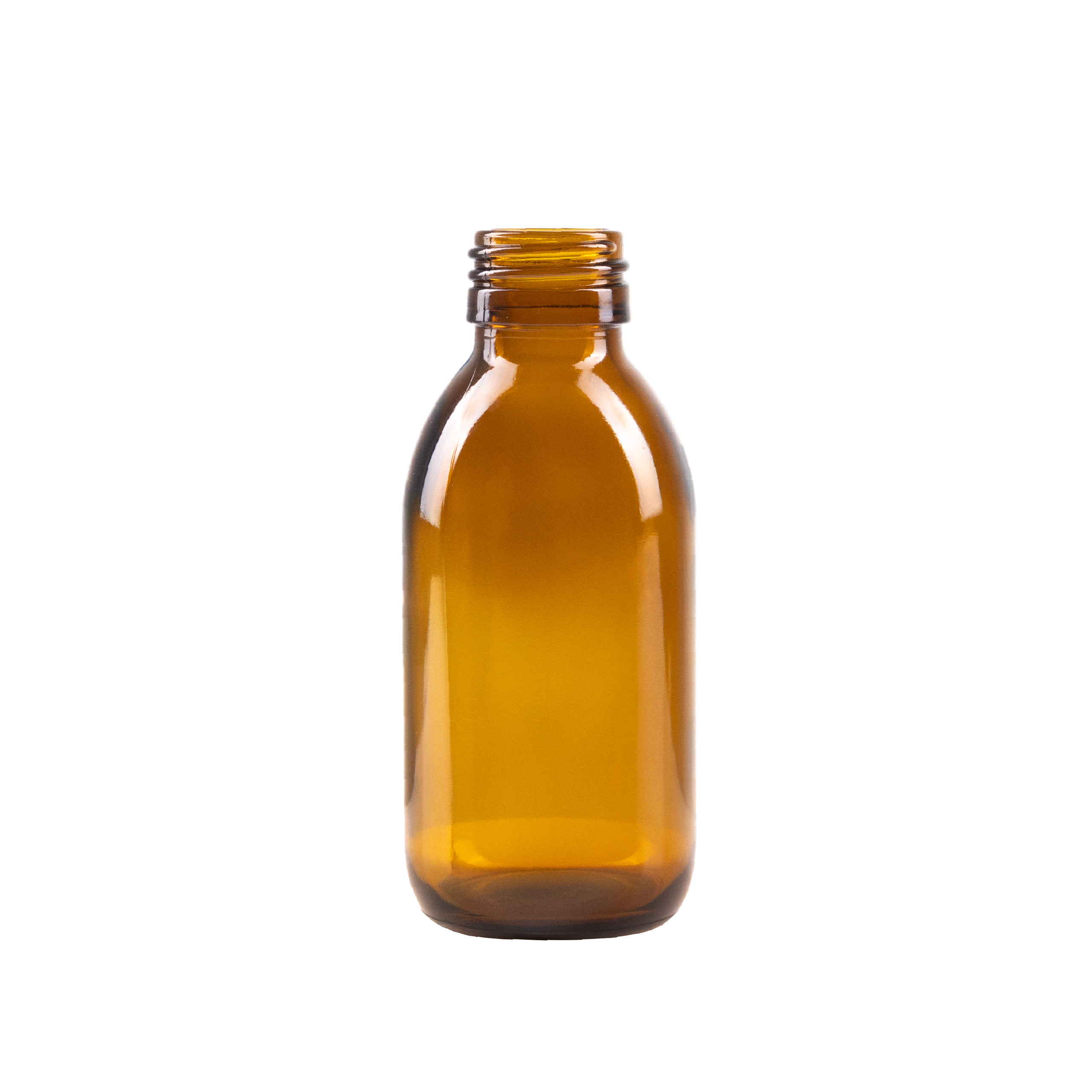 125 ml Amber Glass Syrup Bottle DIN 28 Neck Finish
