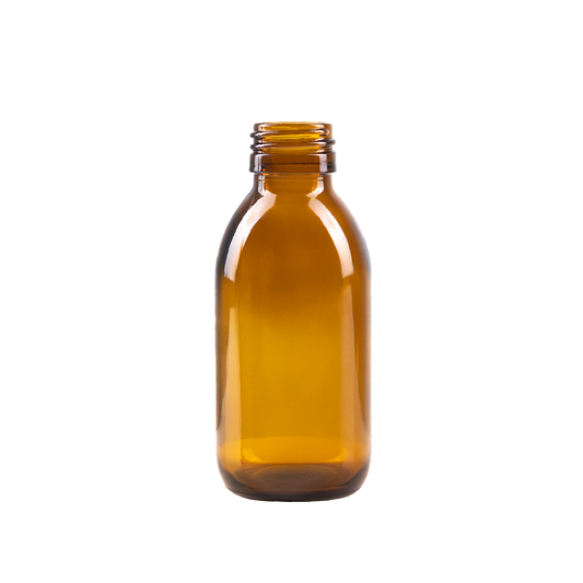125 ml Amber Glass Syrup Bottle DIN 28 Neck Finish