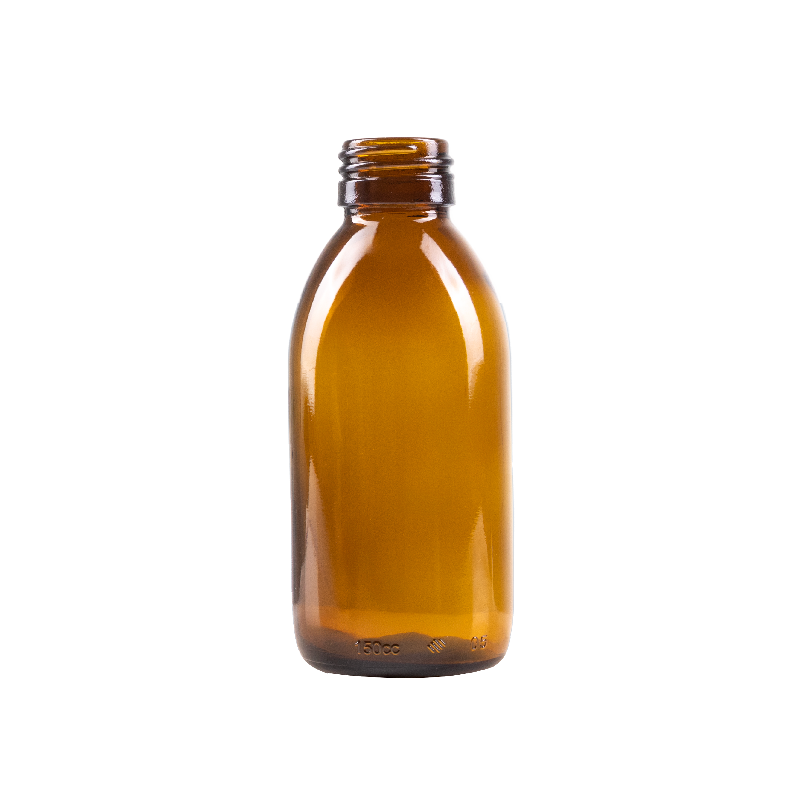 150 ml Amber Glass Syrup Bottle DIN 28 Neck Finish
