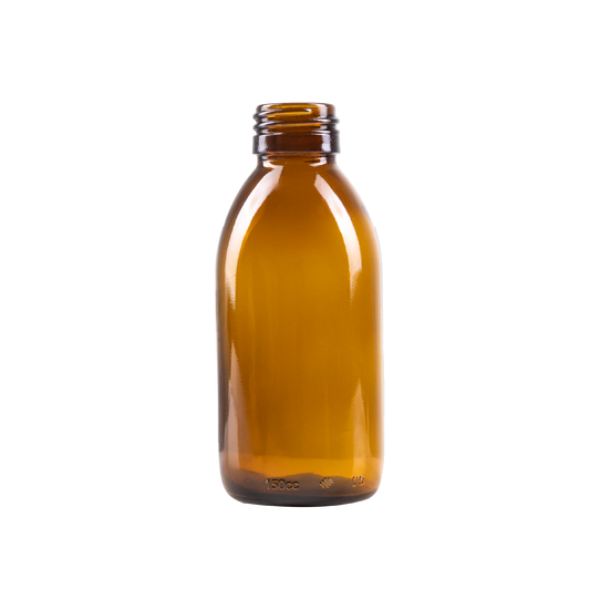 150 ml Amber Glass Syrup Bottle DIN 28 Neck Finish