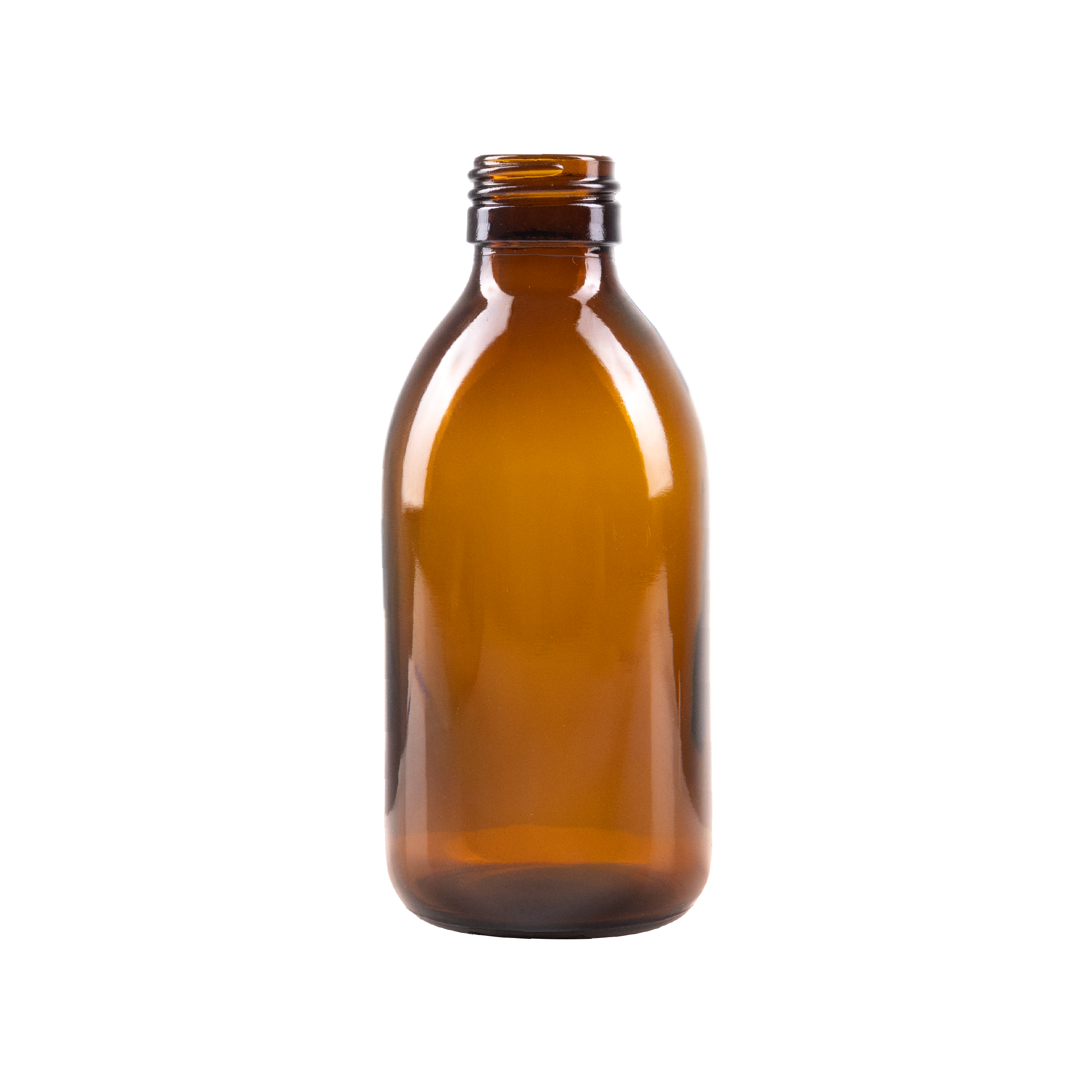200 ml Amber Glass Syrup Bottle DIN 28 Neck Finish