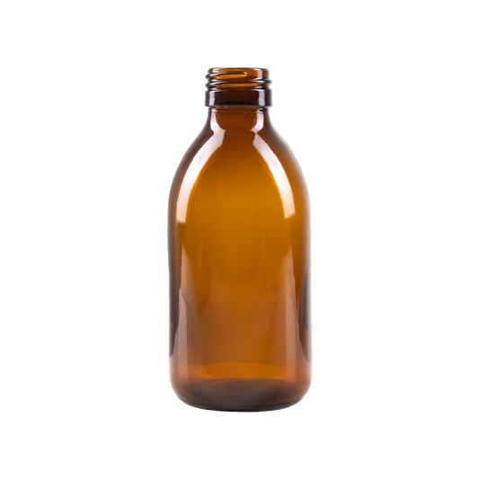 200 ml Amber Glass Syrup Bottle DIN 28 Neck Finish