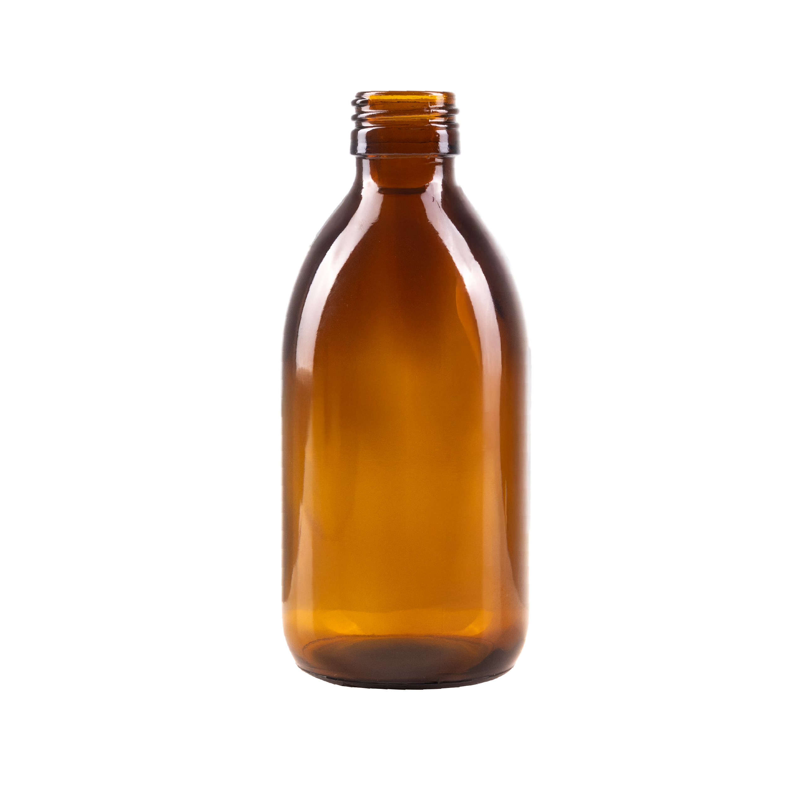 250 ml Amber Glass Syrup Bottle DIN 28 Neck Finish