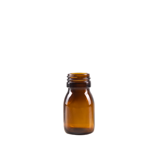 30 ml Amber Glass Syrup Bottle DIN 28 Neck Finish