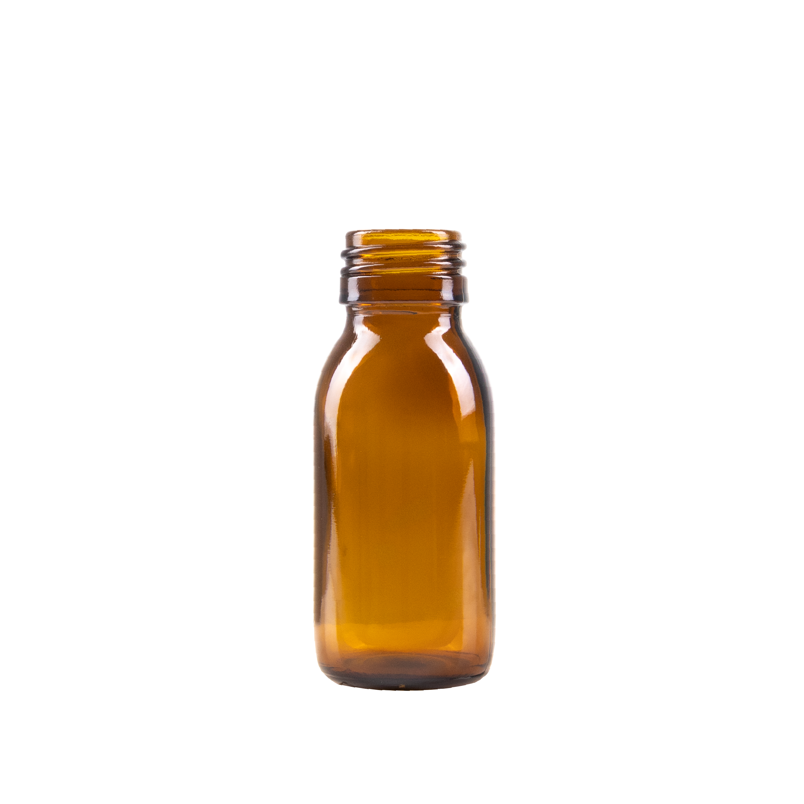60 ml Amber Glass Syrup Bottle DIN 28 Neck Finish