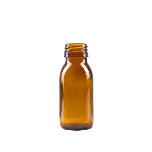 60 ml Amber Glass Syrup Bottle DIN 28 Neck Finish