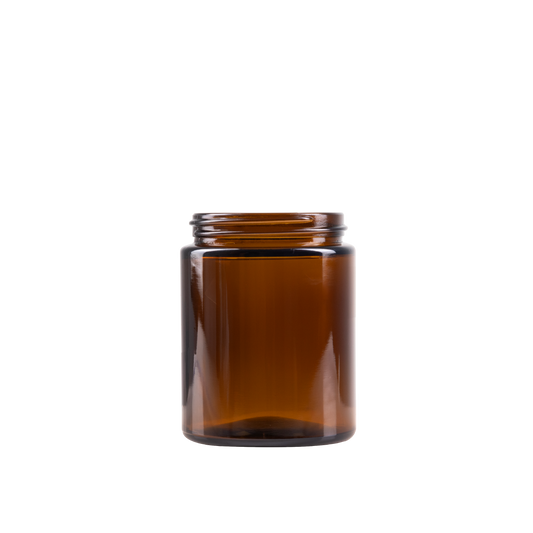 6 oz Amber Glass Straight-Sided Jar 54-410 Neck Finish