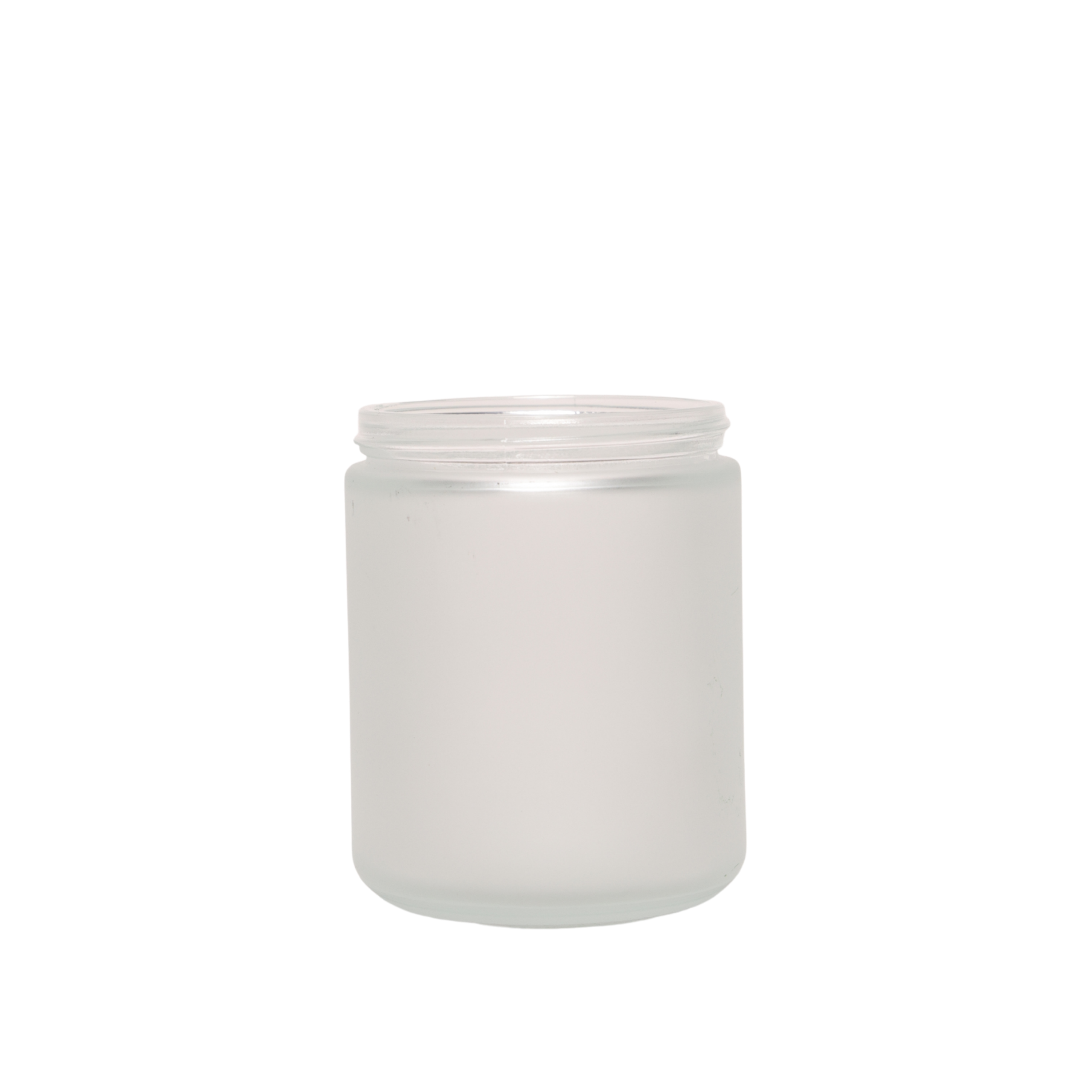 8 oz Clear Frosted Glass Straight-Sided Jar 71-410 Neck Finish