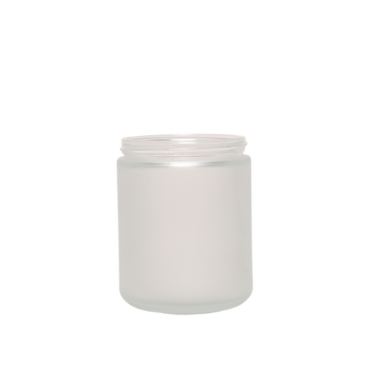 8 oz Clear Frosted Glass Straight-Sided Jar 71-410 Neck Finish