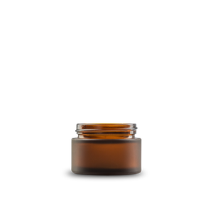 1 oz amber frosted glass jars are perfect for creams, balms, lotions and more.