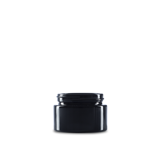 1 oz black uv glass jars can be used for body care products such as lotions, face creams, soaps, and more.