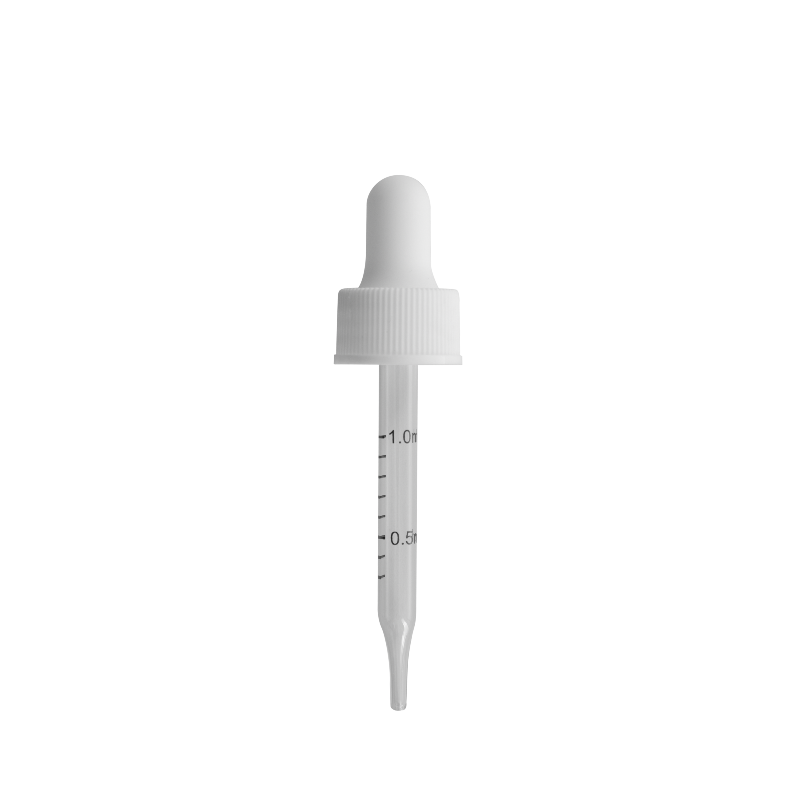 20-400 White Dropper w/Glass Pipette 75mm | The Bottle Depot