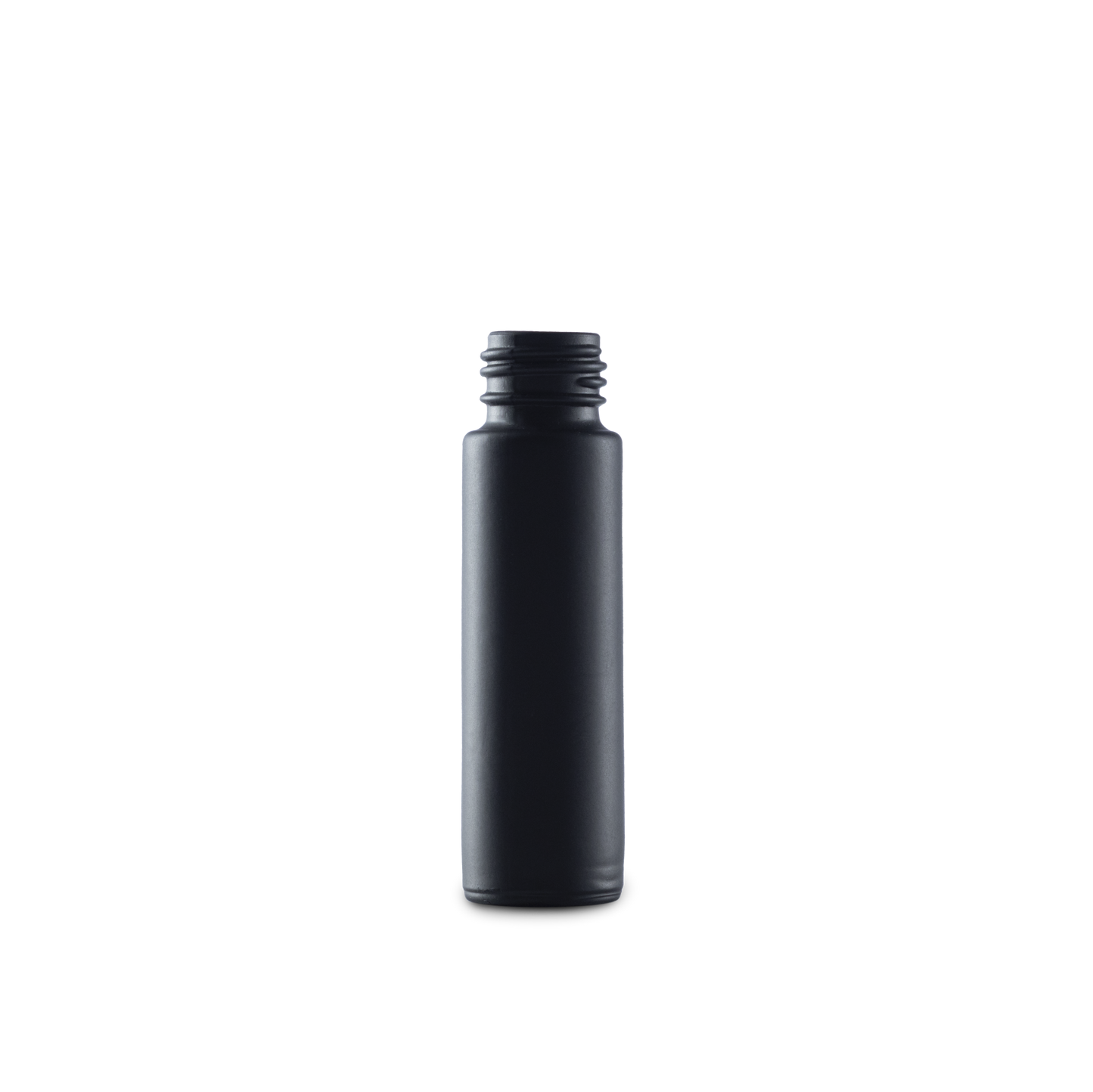 Botella enrollable de vidrio esmerilado negro de 10 ml 