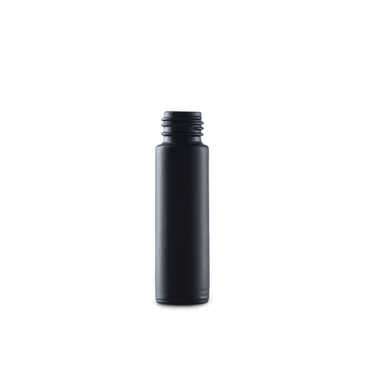 Botella enrollable de vidrio esmerilado negro de 10 ml 