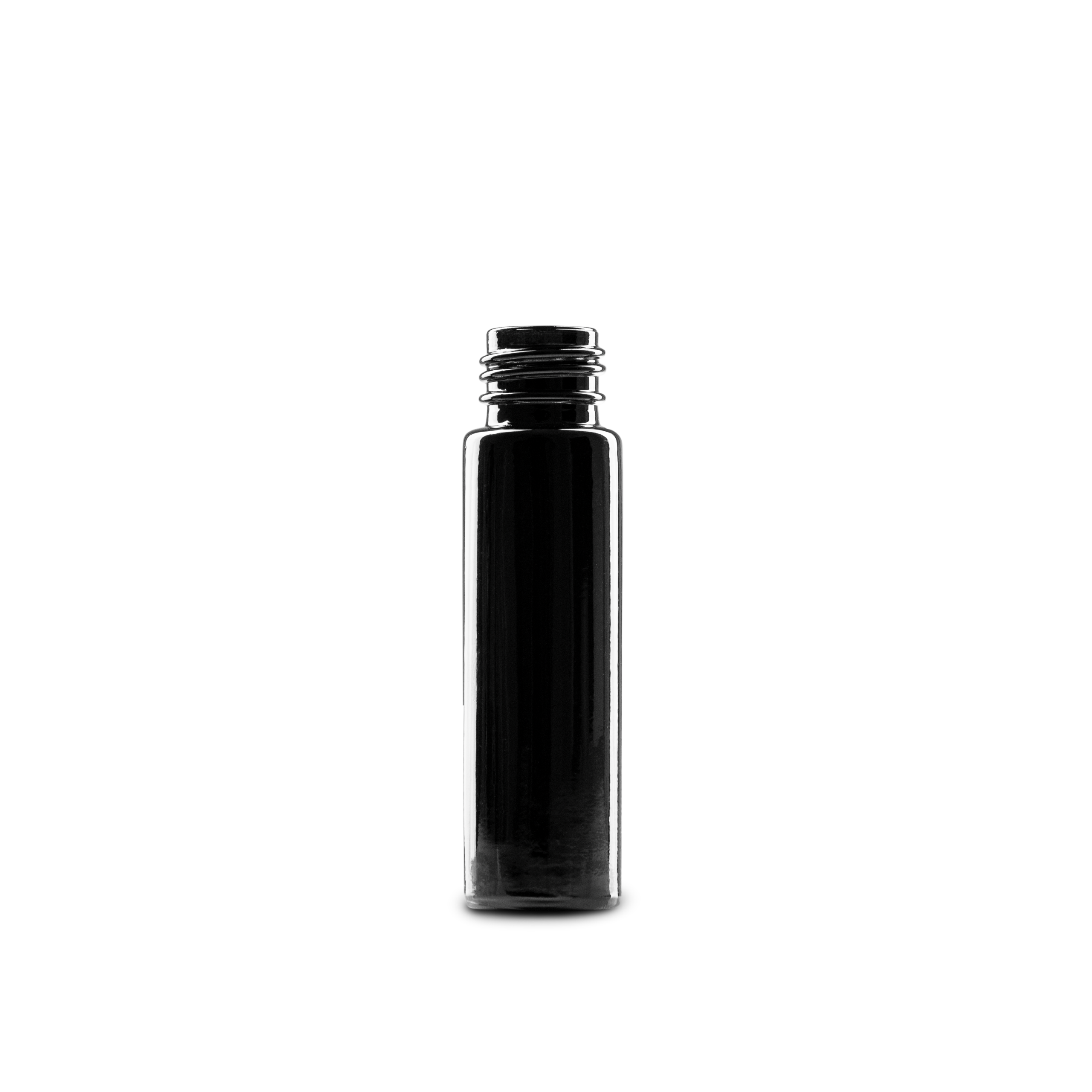 Botella enrollable de vidrio UV negra de 10 ml 