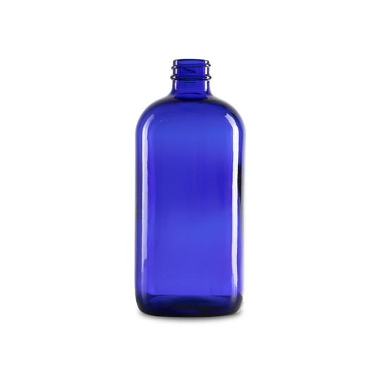 16 oz blue boston round glass bottle is an excellent container for a variety of products such as air fresheners, dishwasher detergent, etc