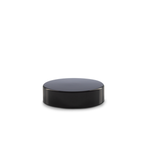 53-400 Black PP Smooth Skirt Lid With Unprinted Pressure Sensitive Liner