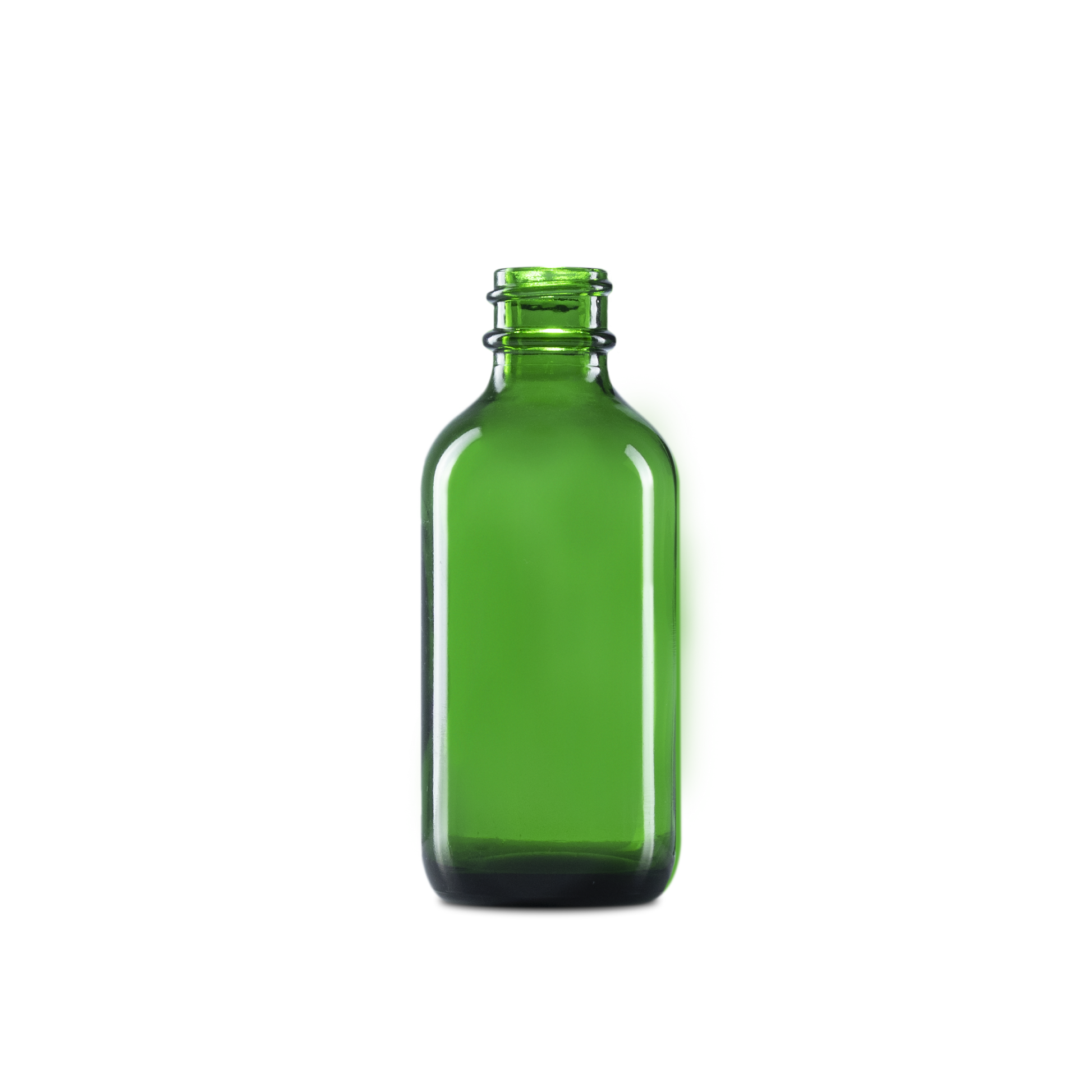 2 oz green glass bottle is the perfect container for your pharmaceuticals. this bottle is made of glass and has a clear and round body.