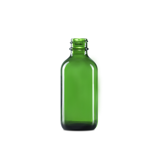 2 oz green glass bottle is the perfect container for your pharmaceuticals. this bottle is made of glass and has a clear and round body.