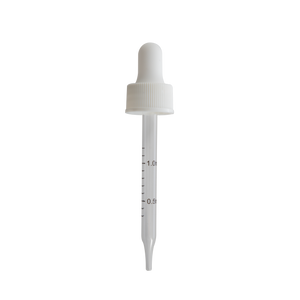 20-400 White Dropper With Rubber Bulb And Glass Pipette (Fits 2 oz)