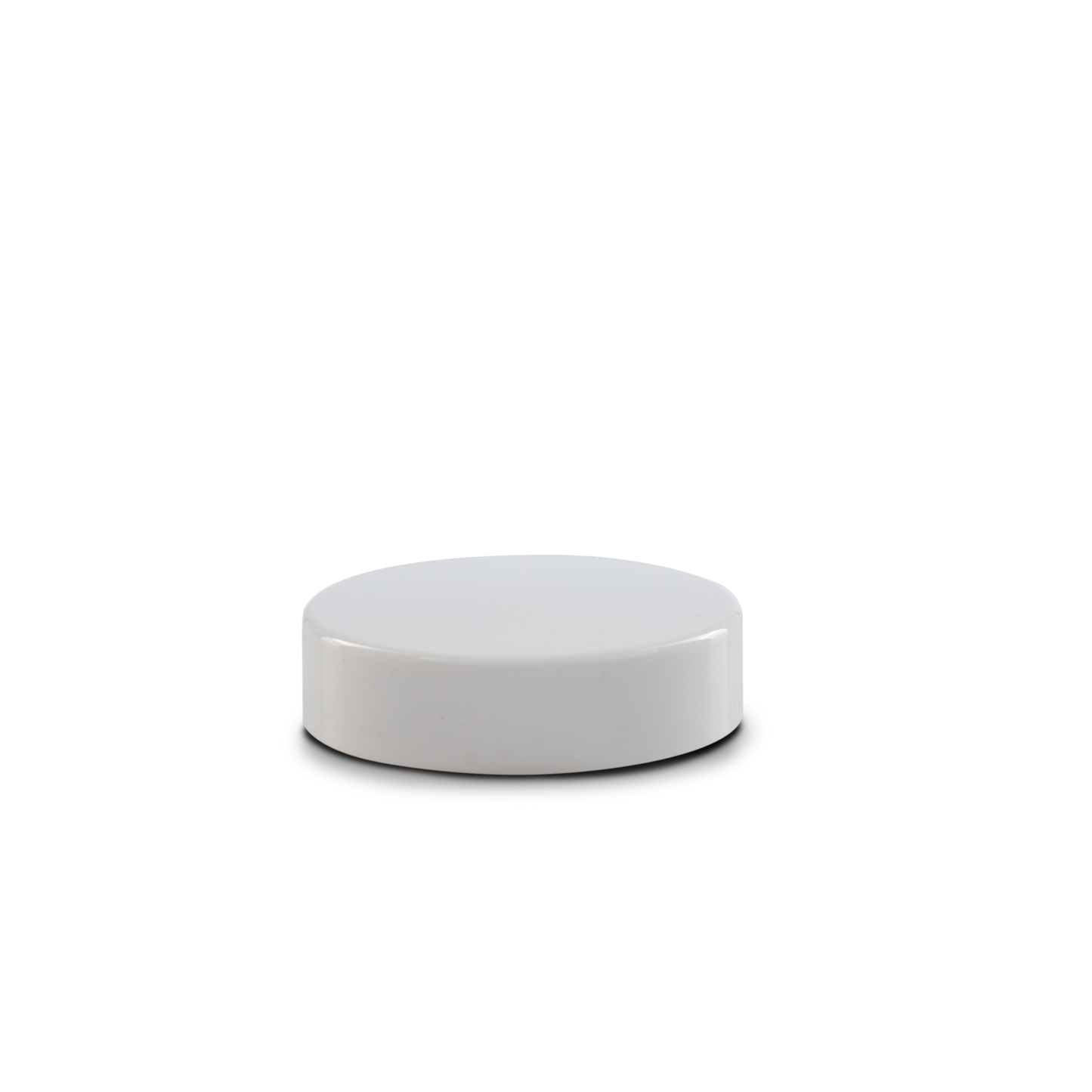 53-400 Tapa con faldón liso de PP blanco con revestimiento sensible a la presión sin imprimir 