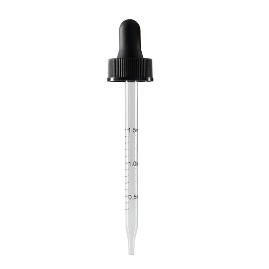 4 oz black glass dropper is perfect for filling up tiny bottles and vials with a small amount of liquid.