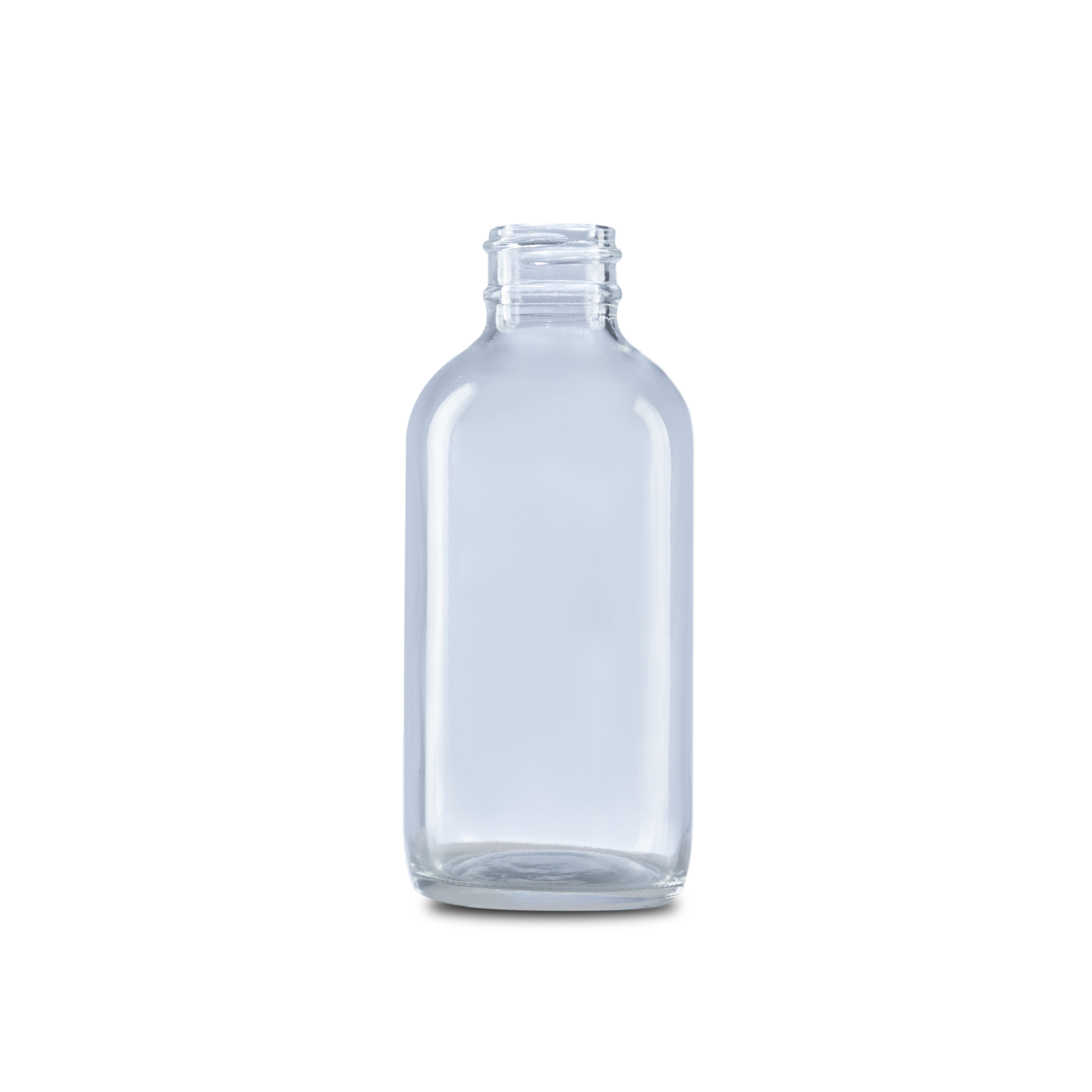 4 oz Clear Glass Boston Round Bottle 22-400 Neck Finish