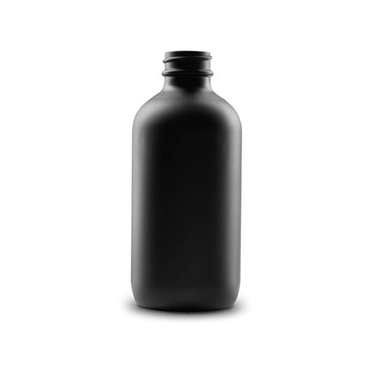 8 oz black frosted glass bottles are perfect for presenting homemade gifts like sauces and condiments using your own custom labels.